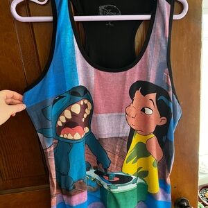 Disney Lilo & Stitch Graphic Tank Top in Blue, Yellow & Green